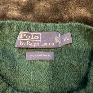Polo by Ralph Lauren Men's Dark Green Cashmere Crewneck Sweater